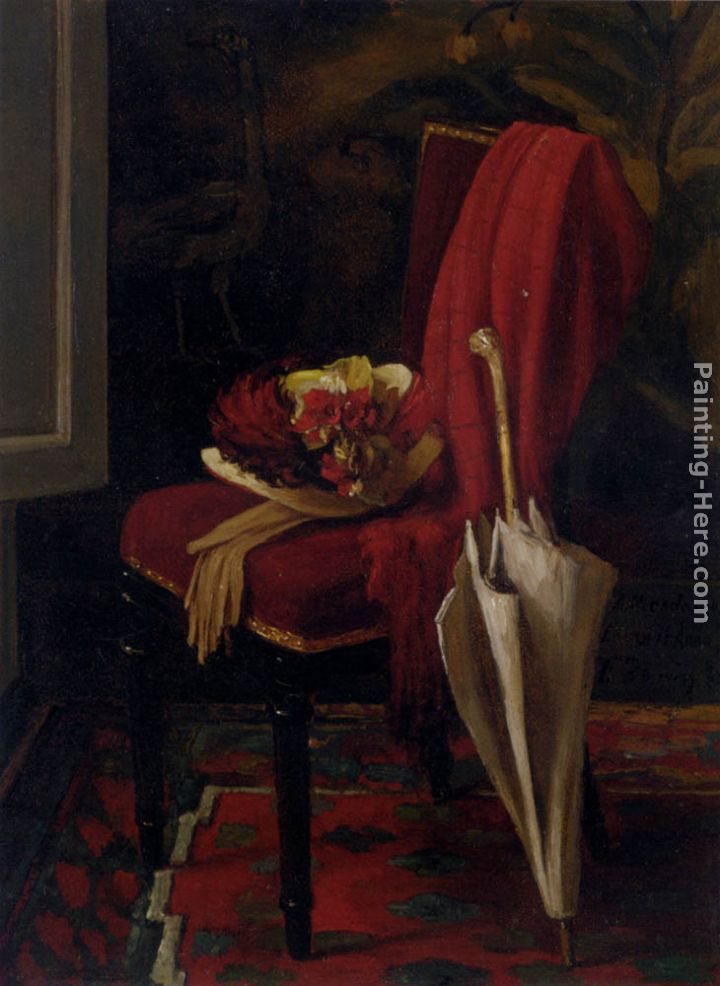 Francois Bonvin Nature Morte A L'Ombrelle